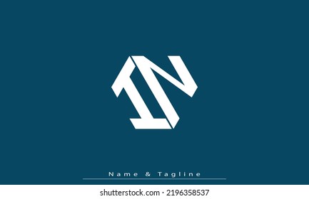 Alphabet letters Initials Monogram logo IN , NI