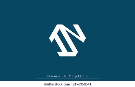 Alphabet letters Initials Monogram logo IN , NI