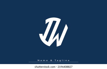 Alphabet letters Initial Monogram Logo IW, WI
