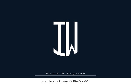 Alphabet letters Initial Monogram Logo IW, WI