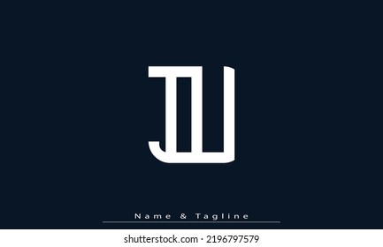Alphabet letters Initial Monogram Logo IU, UI