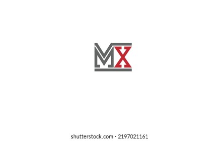 Alphabet Buchstaben Initial Monogram Logo MX, XM, M und X