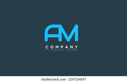 AM Alphabet letters Initials Monogram logo MA, A and M