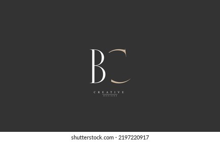 Letras alfabéticas Iniciales Monograma BC CB B C