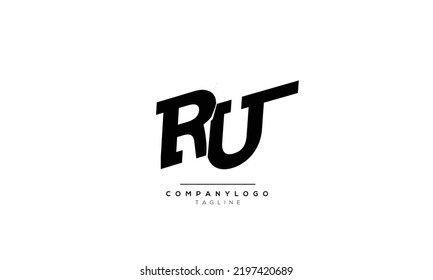 Alphabet letters Initials Monogram logo RU, RU INITIAL, RU letter