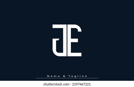 Alphabet letters Initials Monogram logo JE , EJ