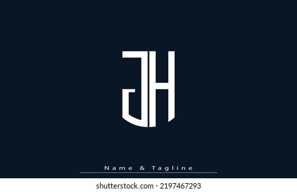 Letras alfabéticas Iniciales Monograma JH , HJ