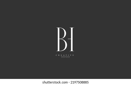 Alphabet letters Initial Monogram Logo BH HB B H 