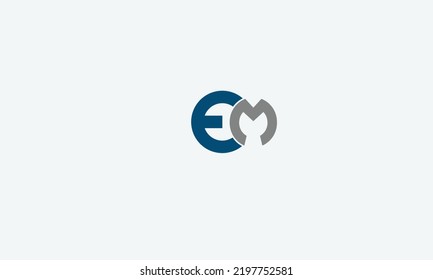 Alphabet letters Initials Monogram logo EM, ME, E and M
