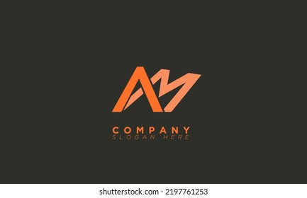 AM Alphabet letters Initials Monogram logo MA, A and M