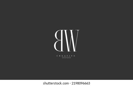 Alphabet letters Initials Monogram logo BW WB B W