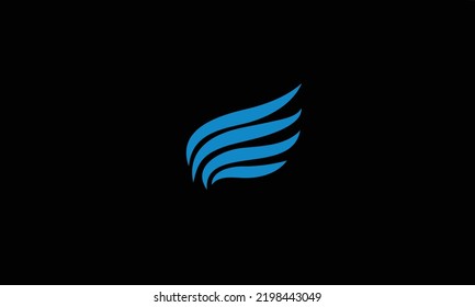 Letras alfabéticas Iniciales Monograma volando.Diseño mínimo.