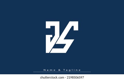 Letras alfabéticas Logo del primer monograma JS , SJ