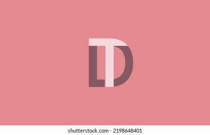 Alphabet letters Initials Monogram logo DT, TD, D and T
