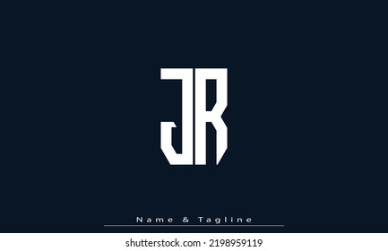 Alphabet letters Initial Monogram logo JR, RJ