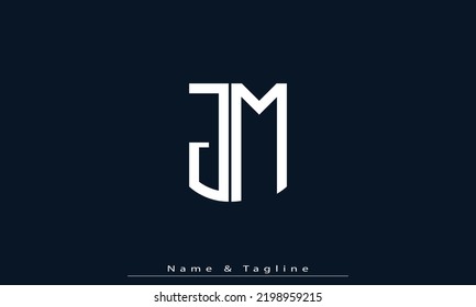Letras alfabéticas Iniciales Monograma JM , MJ