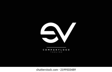 Alphabet letters Initials Monogram logo EV, EV INITIAL, EV letter