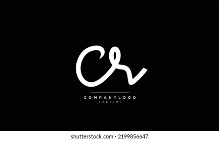 Alphabet letters Initials Monogram logo CR, CR INITIAL, CR letter