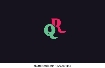 Letras alfabéticas Iniciales Logotipo Monograma QR, RQ, Q y R