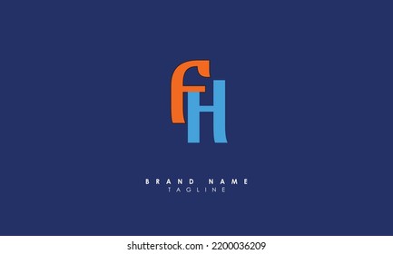 Alphabet letters Initials Monogram logo FH, HF, F and H