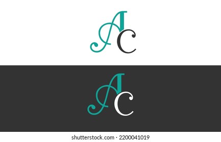 Alphabet letters Initials Monogram logo AC, CA, A and C