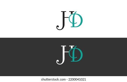 Alphabet letters Initials Monogram logo HD, DH, H and D
