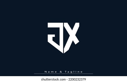 Letras alfabéticas Iniciales Monograma JX , XJ