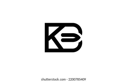 Letras alfabéticas Iniciales logotipo de monograma KB BK K B