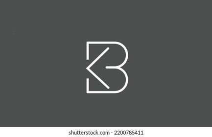Alphabet letters Initial Monogram Logo KB BK K B