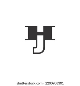Letras alfabéticas Iniciales Logotipo Monograma HJ, JH, J y H