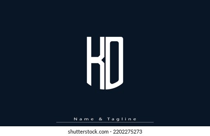 Letras alfabéticas Iniciales Logo Monograma KO, OK