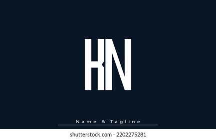 Alphabet letters Initials Monogram logo KN , NK