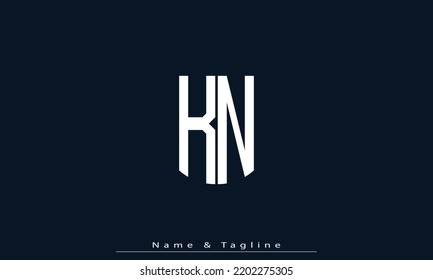 Alphabet letters Initial Monogram Logo KN, NK