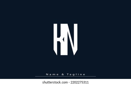 Alphabet letters Initials Monogram logo KN , NK