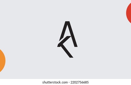 Letras alfabéticas Iniciales Logotipo Monograma AK, KA, A y K