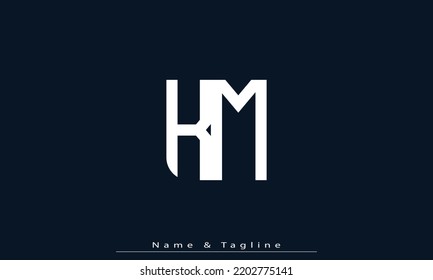 Alphabet letters Initial Monogram Logo KM, MK