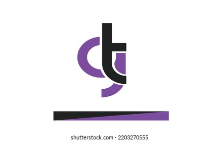 Alphabet letters Initial Monogram Logo TG, GT, T und G