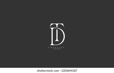 Alphabet letters Initials Monogram logo DT TD D T 