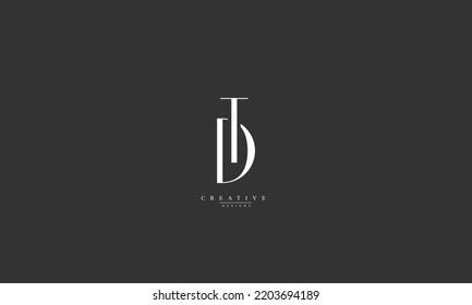 Letras alfabéticas Iniciales Monograma DT TD D T 
