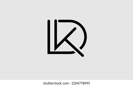 Letras alfabéticas Iniciales Monograma KD DK K D