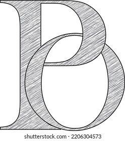 Alphabet letters Initials Monogram logo PO, OP, P and O