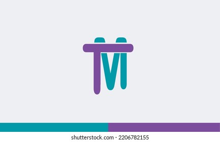 Letras alfabéticas Iniciales Logotipo Monograma TM, MT, T y M