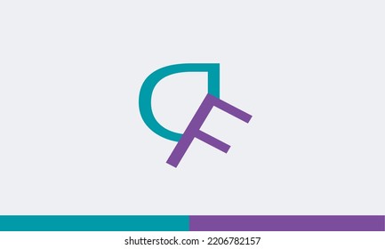 Alphabet letters Initial Monogram Logo DF, FD, D und F