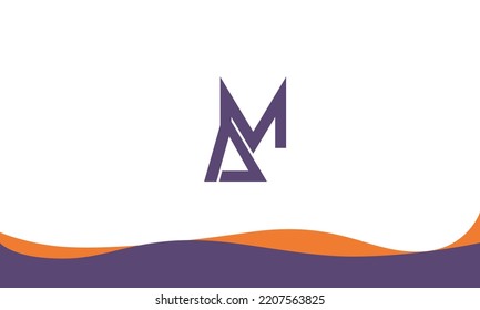 Alphabet letters Initials Monogram logo AM, MA, A and M