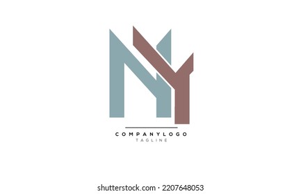 Alphabet letters Initials Monogram logo NY, NY INITIAL, NY letter