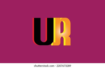 Alphabet letters Initials Monogram logo U R . R U . U and R