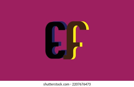 Alphabet letters Initials Monogram logo F E . E F . F and E