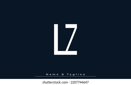 Letras alfabéticas Iniciales Monograma LZ , ZL
