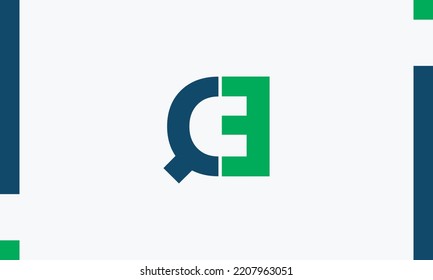 Alphabet letters Initials Monogram logo QE, EQ, Q and E