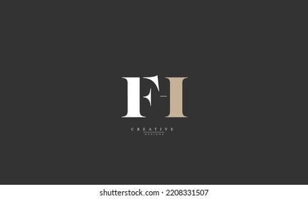 Alphabet letters Initials Monogram logo FH HF F H